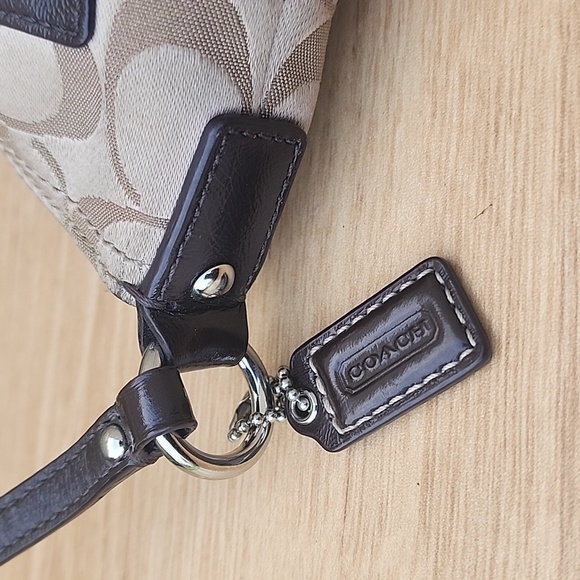 Coach Khaki Signature Sateen w/Front Pocket Top Zip Crossbody Bag - Picture 10 of 15